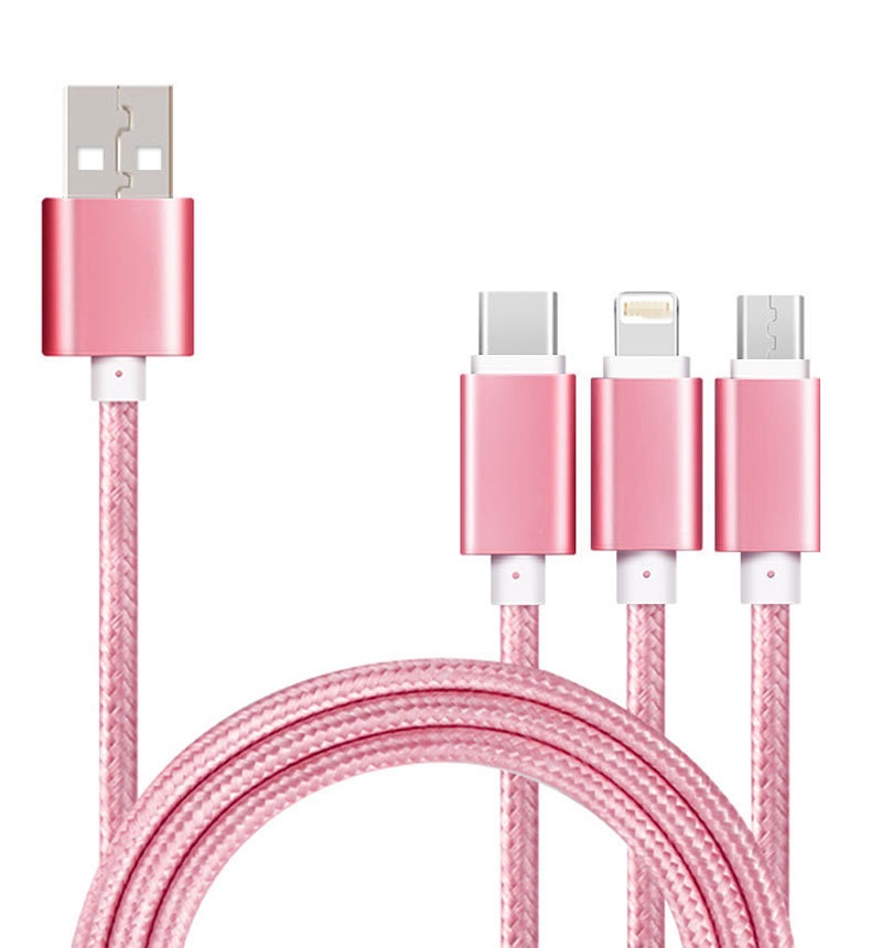 Dây sạc 3 trong 1 đa năng (microUSB - Lightning và Type-C) dây dù