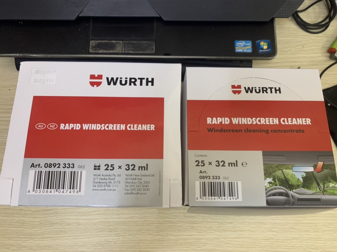 Combo 3 chai Nước rữa kính nhí 32ml Wurth ( làm sạch bóng chống ố mờ )