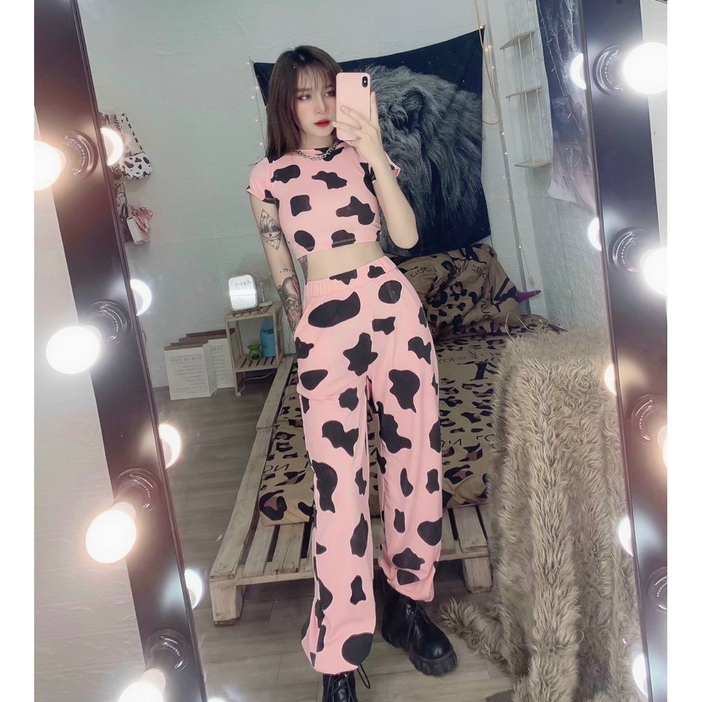 [TRENDING] Sét Bộ Bò Sữa Croptop Nhiều Màu Siêu Chất TTVV0119
