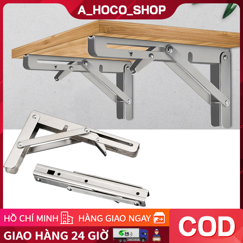 Bản lề gập thông minh , Giá Ke đỡ bàn gấp gọn treo tường, Pát ke chữ chịu lực 80kg 20cm