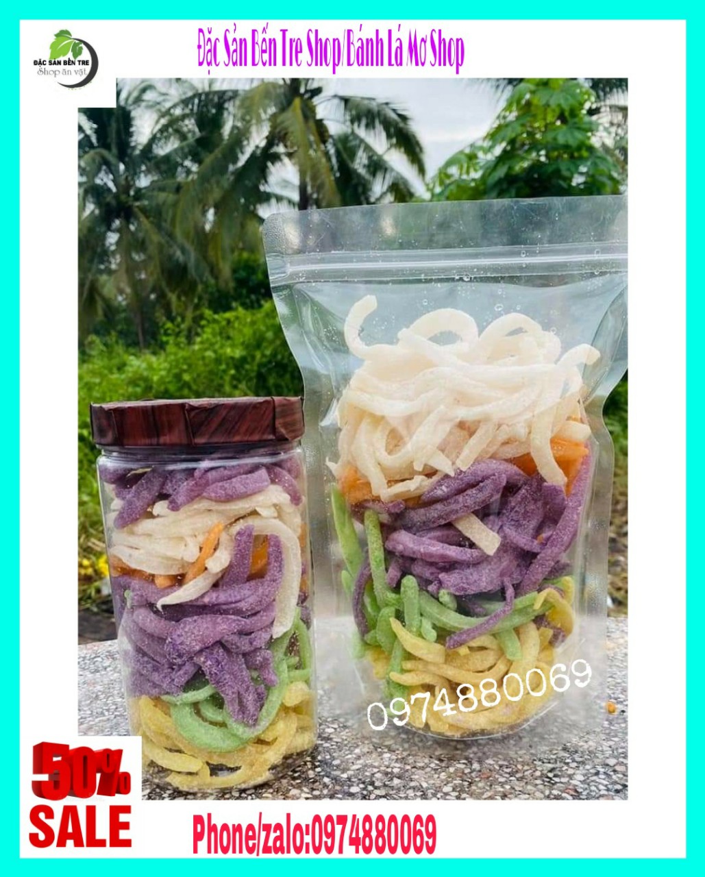 (Freeship) 1kg mứt dừa non sợi mix vị Bến Tre
