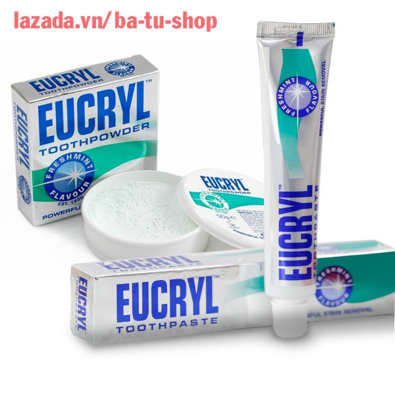 Combo kem đánh răng và bột tẩy trắng răng EuCryl Anh Quốc