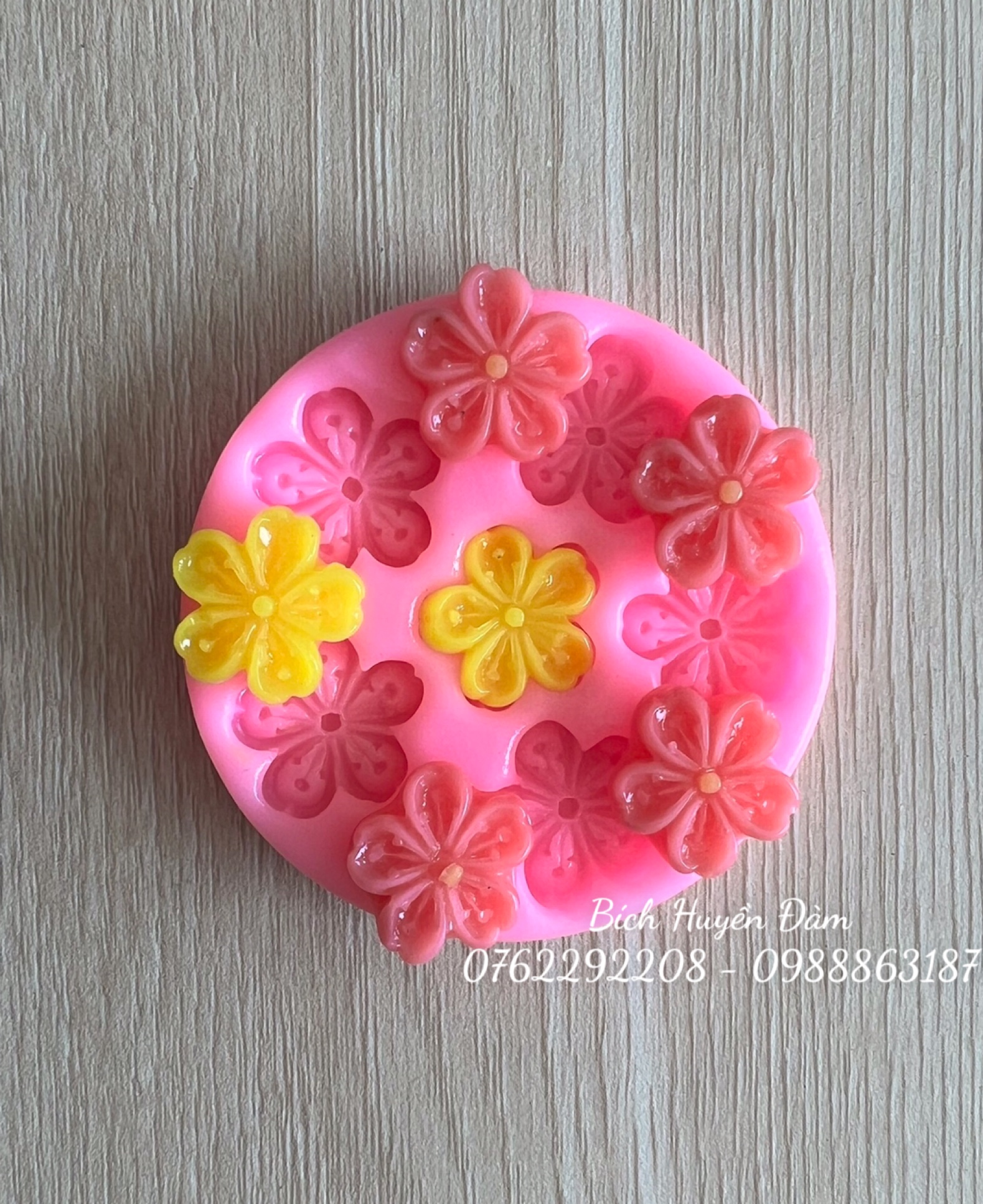 Khuôn silicon vỉ hoa anh đào đổ rau câu, socola, fondant