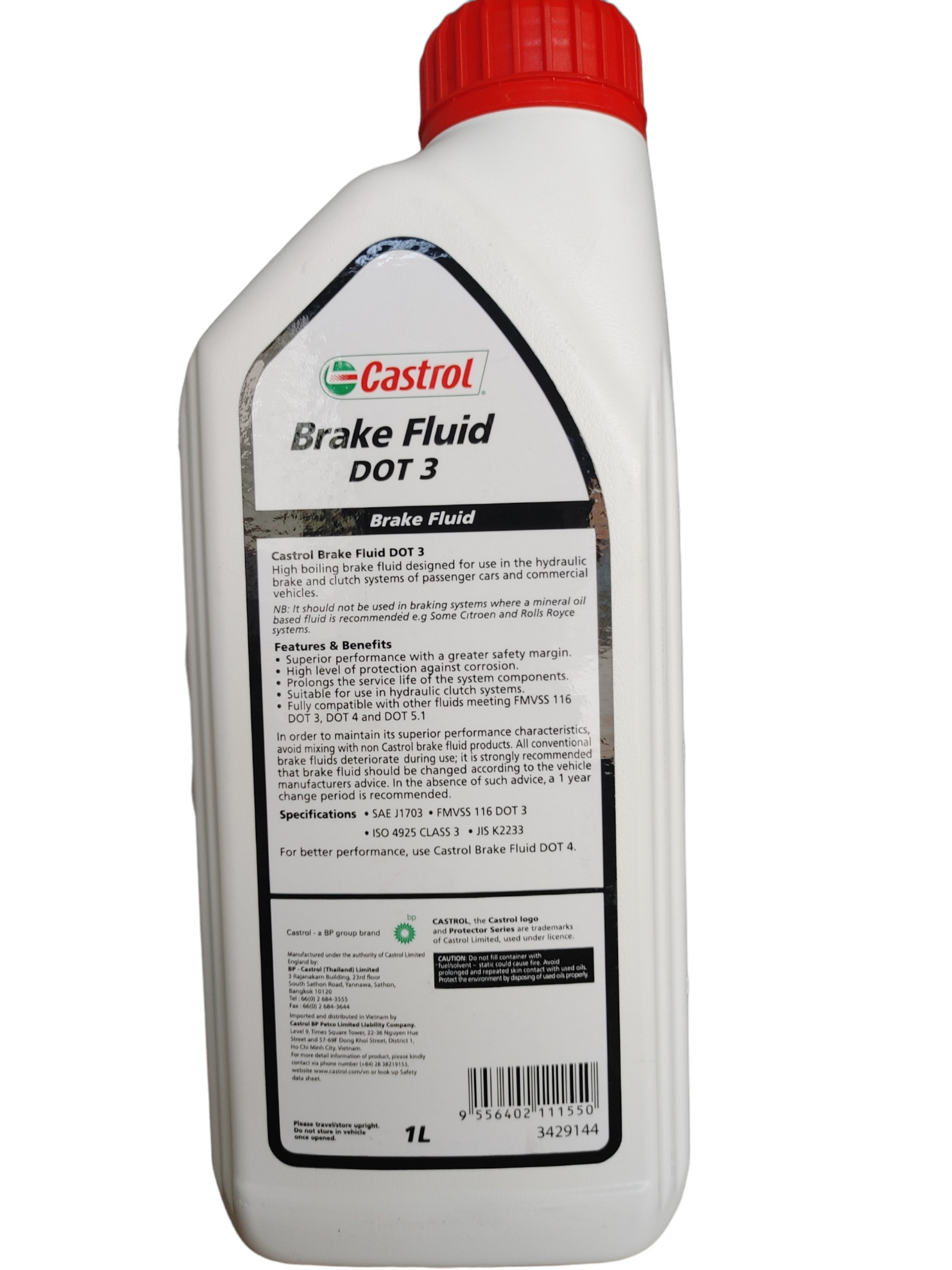 DẦU PHANH (DẦU THẮNG) CASTROL DOT 3. 1 LÍT (CHÍNH HÃNG CÔNG TY)