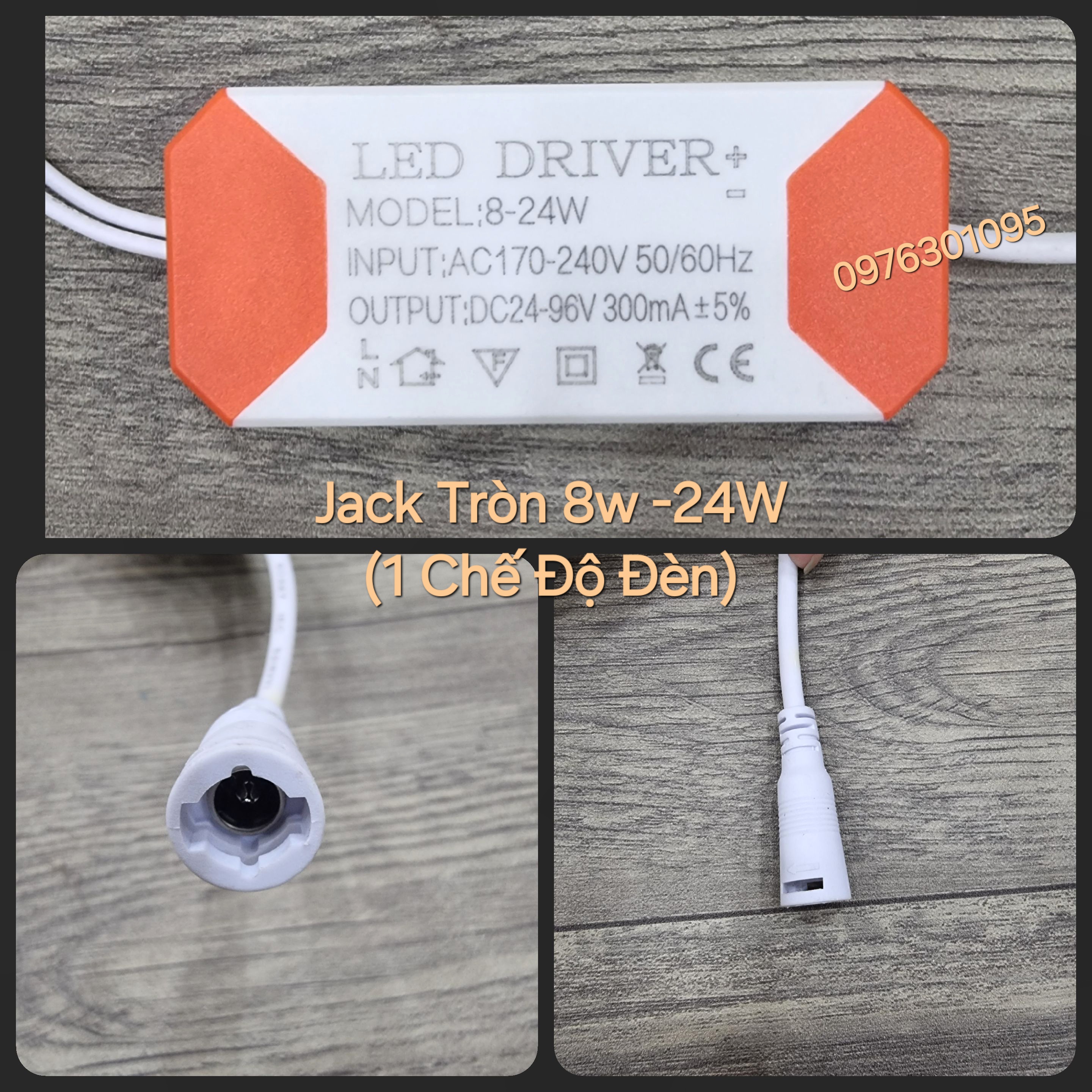 Driver Đèn Led Âm Trần Và Ốp Trần (1 Chế Độ) - (Jack Kẹp & Jack Tròn)