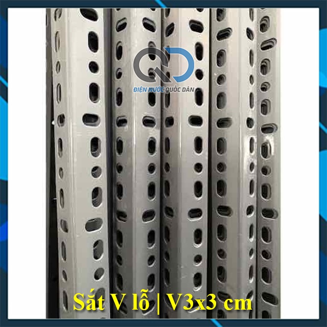 Sắt v lỗ dài 1m8 - v3 v4 v5x3 - thanh sắt v lỗ lắp ghép kệ sắt đa năng
