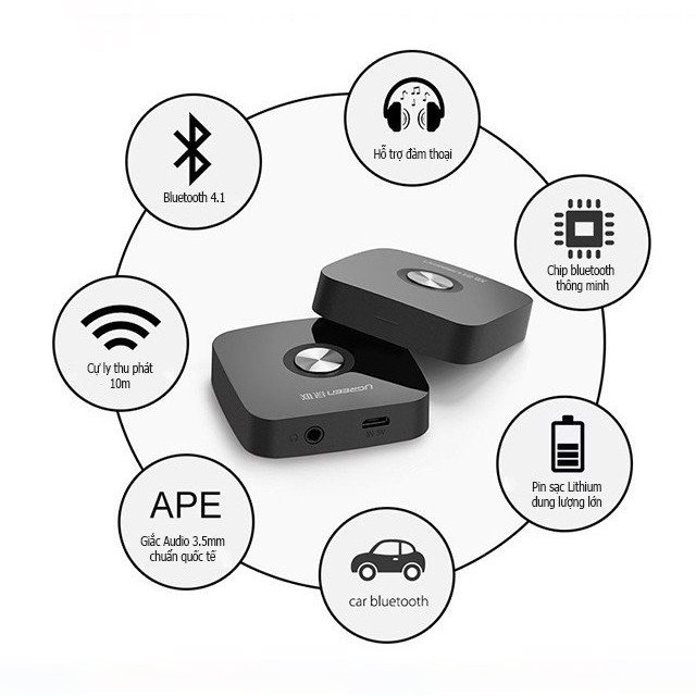 Bộ thu Bluetooth receiver adapter | Ugreen 4.1 - 30444