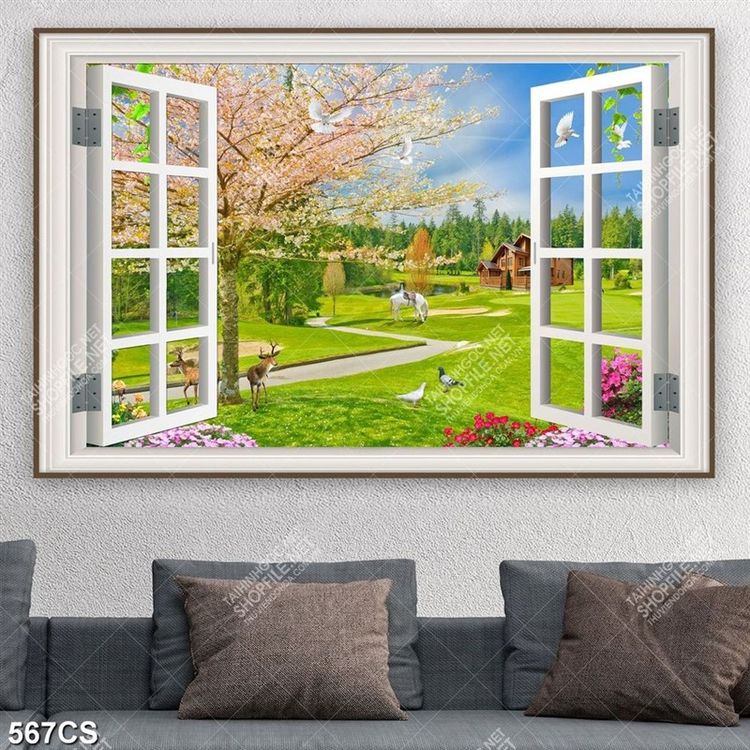 Tranh Cửa Sổ, Tranh Dán Tường Cửa Sổ- Tranh trang trí, tranh treo tường, tranh treo phòng khách 567CS