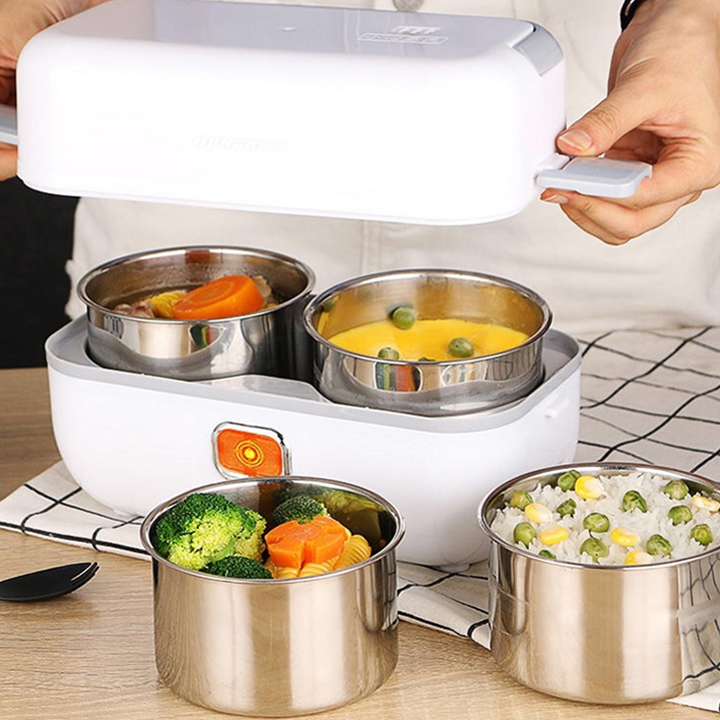 Hộp Đựng Cơm Cắm Điện đa năng 2 tầng 4 ngăn cao cấp