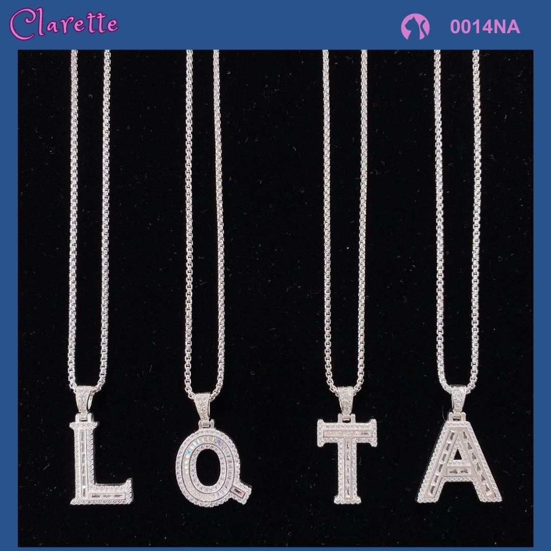 TBC 0014NA - [Bán lẻ mặt] Dây chuyền bạc ta dây 50 55 cm mặt hình chữ cái dành cho nam
