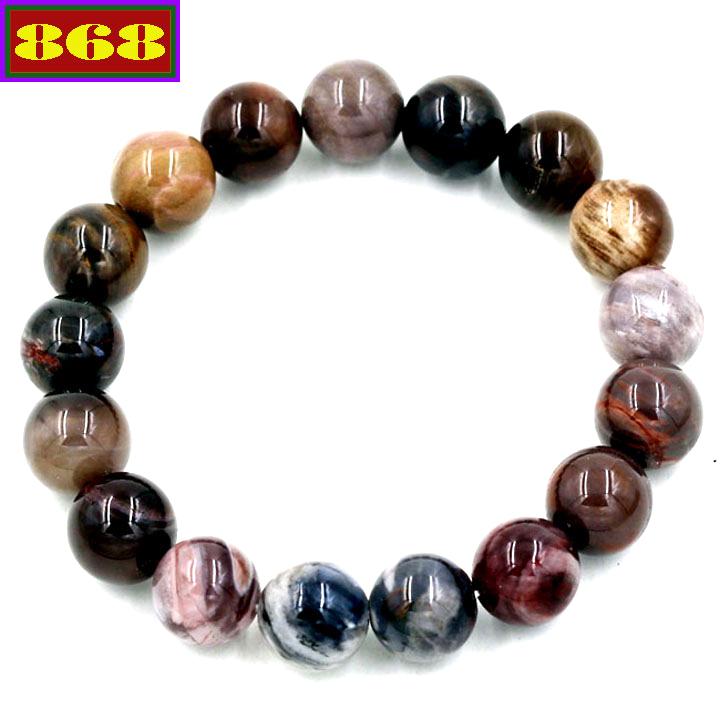 [HCM]Chuỗi hạt đeo tay gỗ hóa thạch 10 ly 17 hạt - Sản phẩm phù hợp với nam và nữ