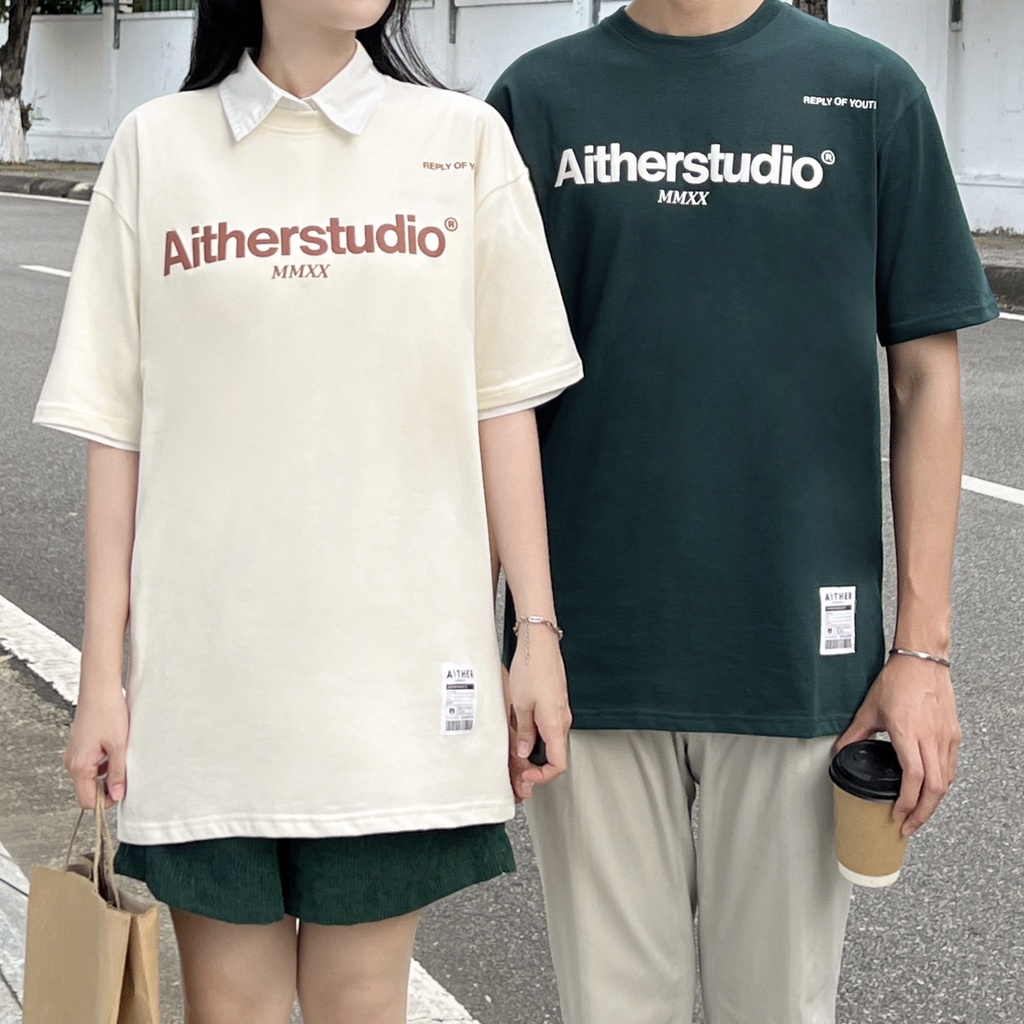 AITHER STUDIO Áo thun Basic Tee cao cấp Unisex form rộng
