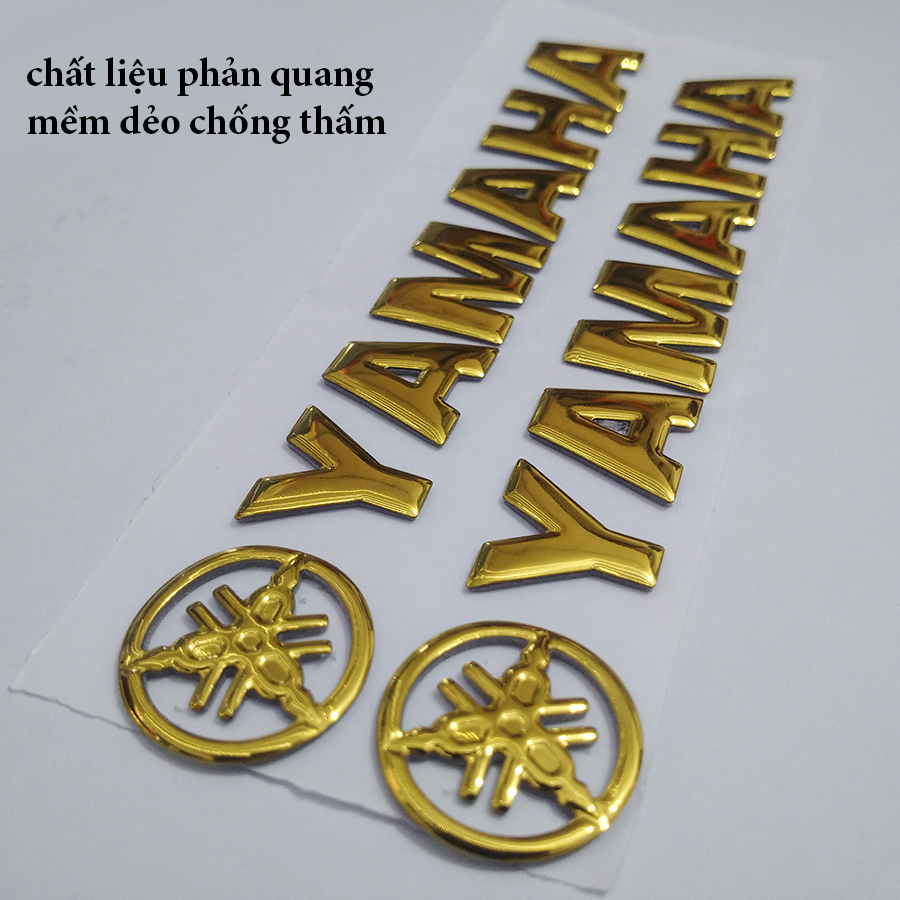 Cặp tem YAMAHA 3D Nổi - YA Vàng Gold