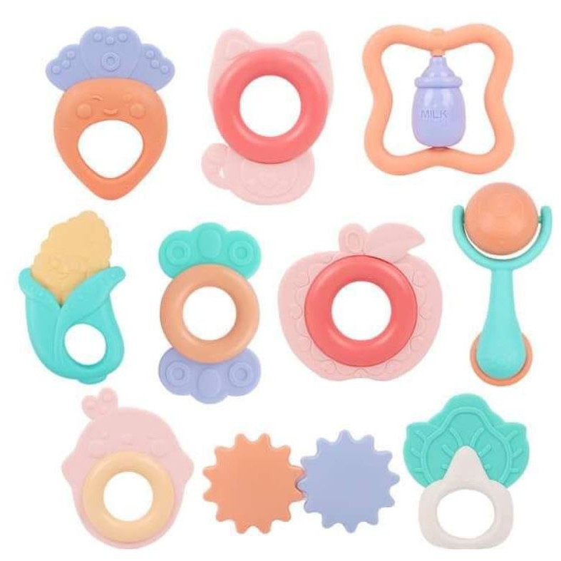 [Hoàn tiền 6%] Set 10 món Xúc Xắc Gặm Nướu cho bé