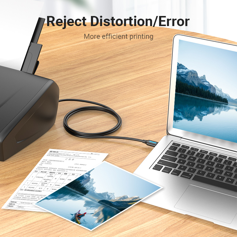 Vention Dây Cáp USB 2.0 Máy In 3M - Cáp USB A Đầu Nối USB B, Tương Thích Rộng Rãi Cho Máy In, Máy Tính - Hàng Chính Hãng