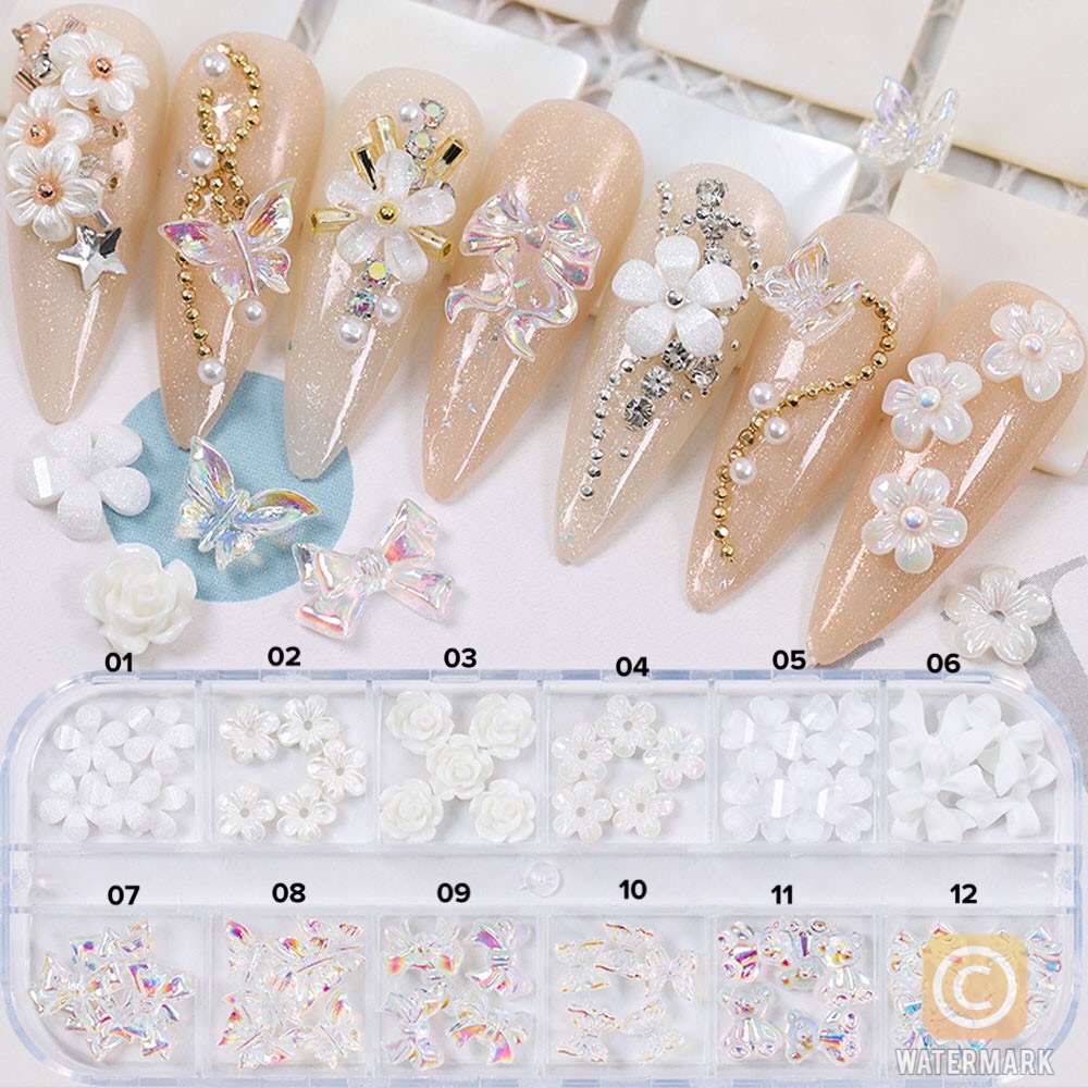 Combo 5 nơ xinh xắn trang trí móng