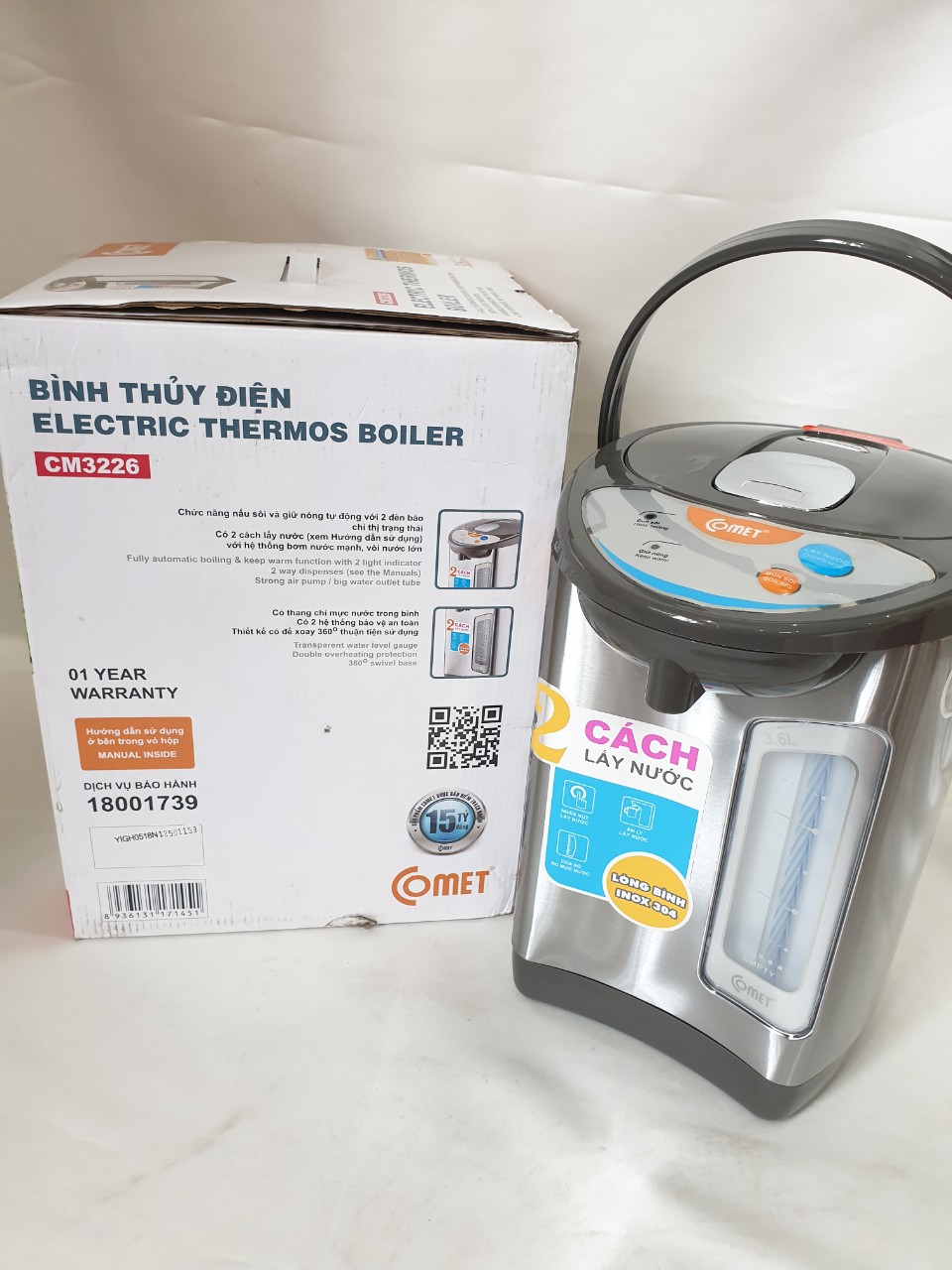 Bình thuỷ điện dung tích Comet CM3226 - 3.6L