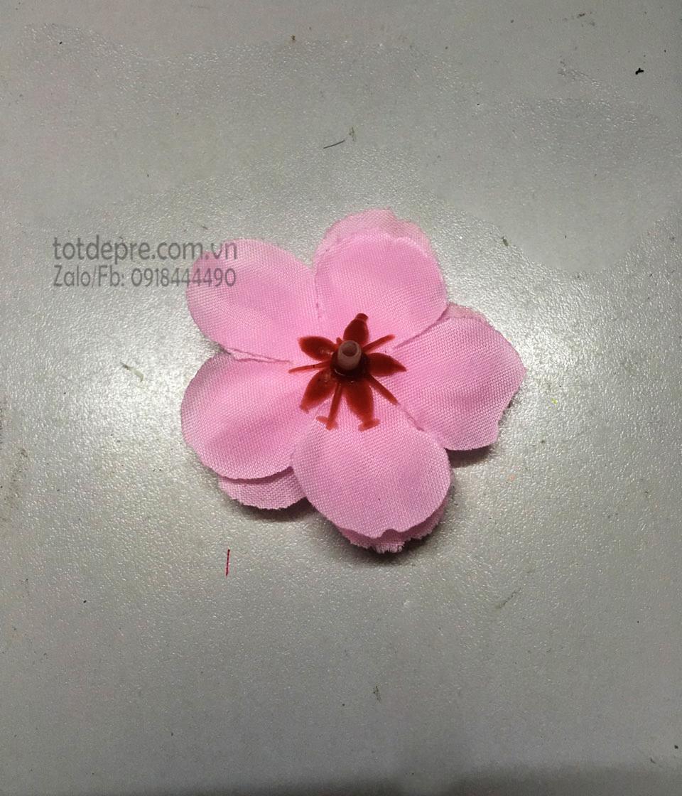 50 bông hoa đào,mai vải trang trí Tết