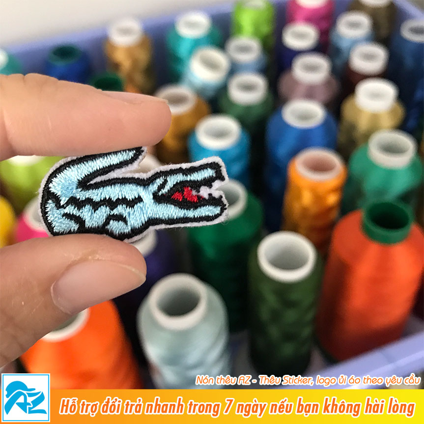 Patch vải ủi áo thun thêu hình logo cá sấu S59