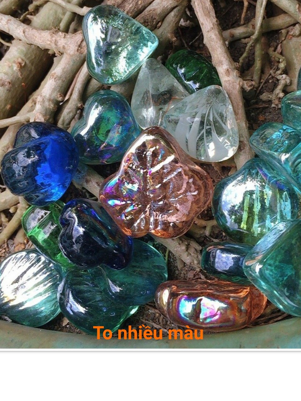 [HCM]Sỏi Thủy Tinh Trang Trí Hồ Cá-Bể Cá Hòn Non Bộ Tiểu Cảnh (Viên lơn) 300g