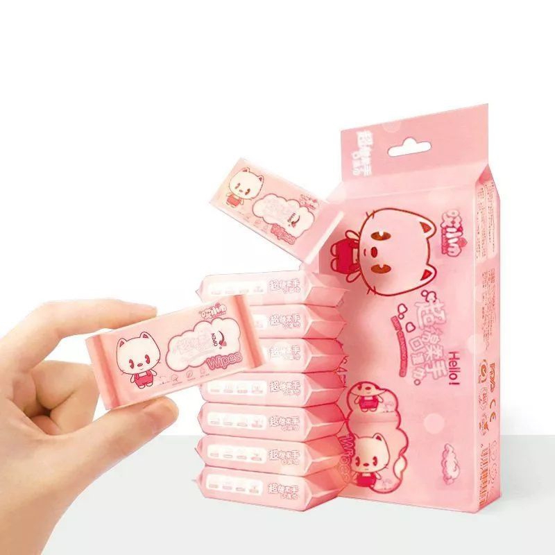 Khăn Giấy Uớt Mini Bỏ Túi Bịch 8 Gói 64 Tờ