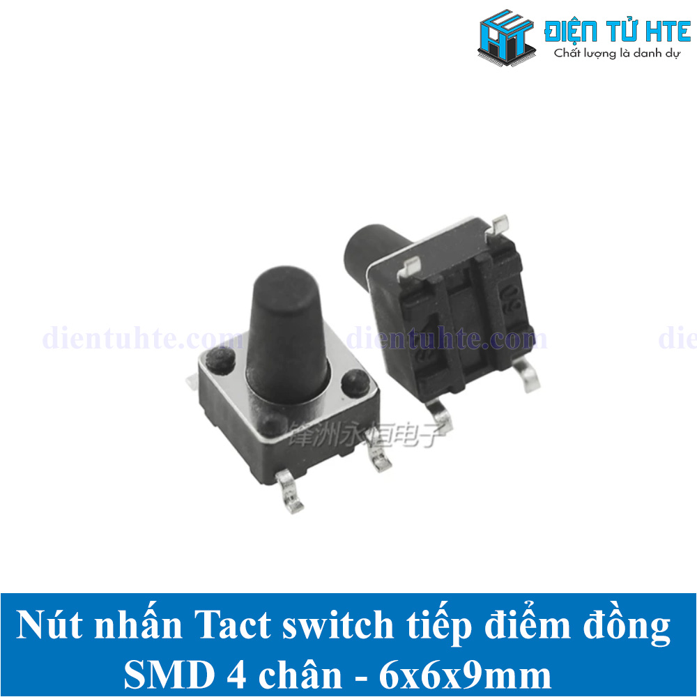 Nút nhấn 4 chân dán SMD tiếp điểm đồng 6x6