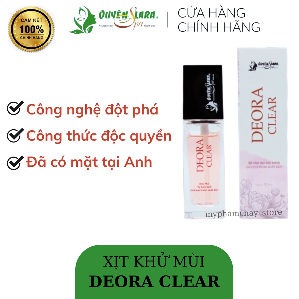 Xịt Khử Mùi Hôi Nách Deora Clear Quyên Lara Khử Mùi Hôi Nách Nặng, Nhẹ