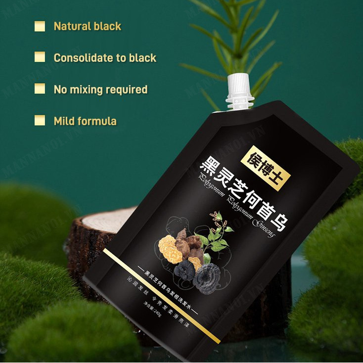 mannan01 Black Ganoderma Polygonum Shampoo 1000ml + 400ml