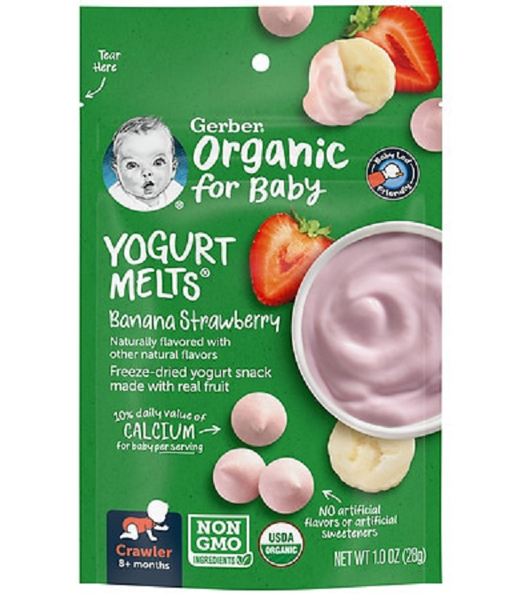 Bánh Sữa Chua Khô Gerber Mỹ Các Vị Trái Cây Cho Bé Ăn Dặm Gói 28g