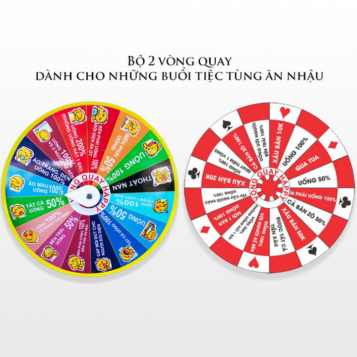[FREESHIP MAX 15K][HCM]Combo Vòng quay ăn nhậu happy và Vòng quay ăn nhậu dành cho giới trẻ siêu hot