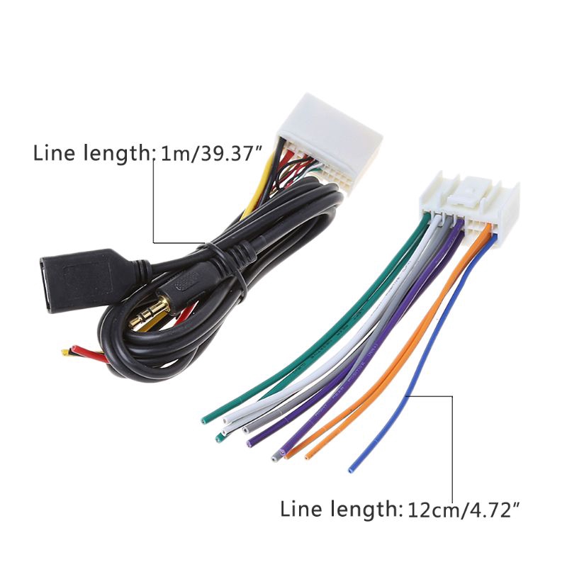 Bộ dây kết nối - jack âm thanh cd đầu usb / aux 12v cho xe ôtô hyundai và kia