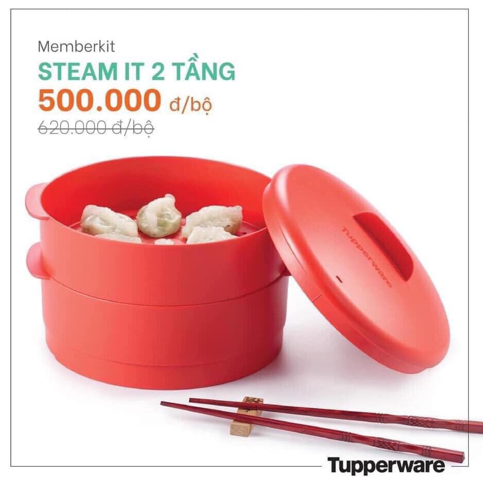 Xửng Hấp Tupperware 2 tầng, màu đỏ