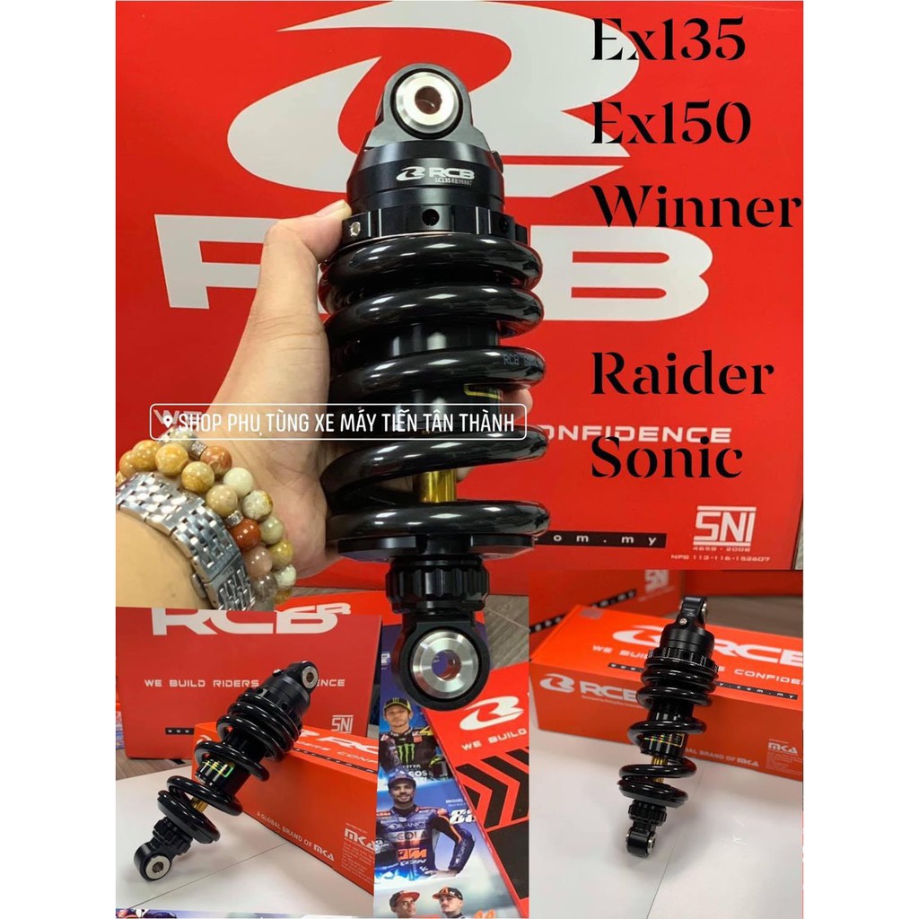 Phuộc nhún giảm xóc sau RCB mẫu S2 xe máy  Ex135 - Satria - Winner ( chính hãng RACING BOY )