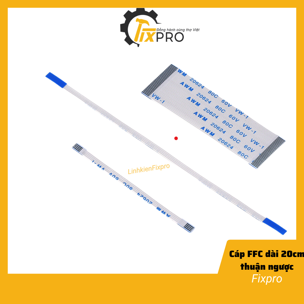 Ffc 10P-40P Straight Cable 0.5mm, 20cm Long - Fixpro