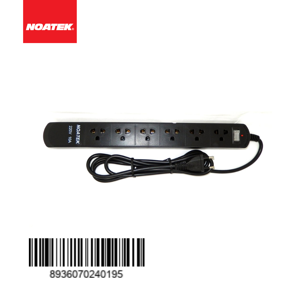 ổ cắm điện NOATEK 6 phích cắm ,2M