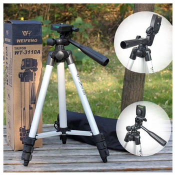 Giá Đỡ 3 Chân Chụp Hình Tripod 3110 - Chân giá đỡ máy chụp ảnh live stream tự sướng Tripod TF 3110 - bộ sản phẩm tặng 1 kẹp điện thoại