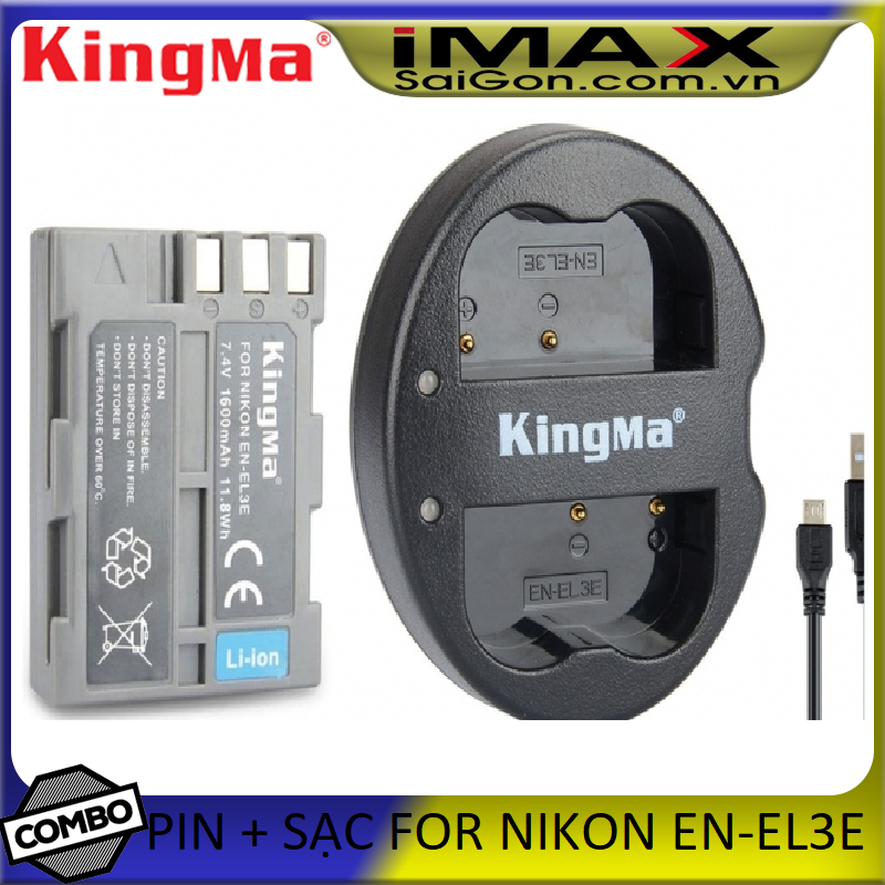 Bộ 1 pin 1 sạc đôi máy ảnh kingma cho en-el3e