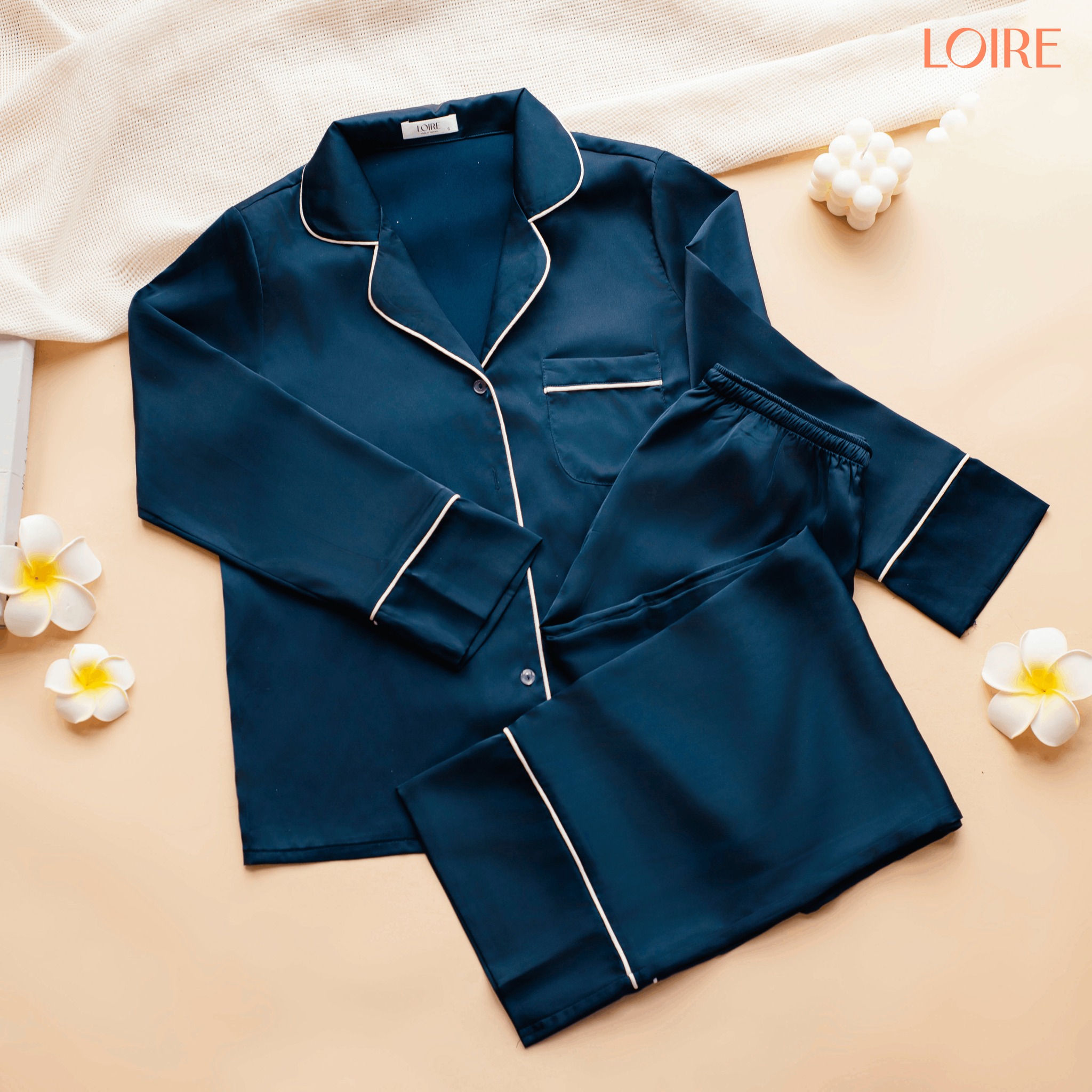 Bộ Đồ Ngủ Lụa Basic Dáng Dài Thoải Mái Loirechic PDD06