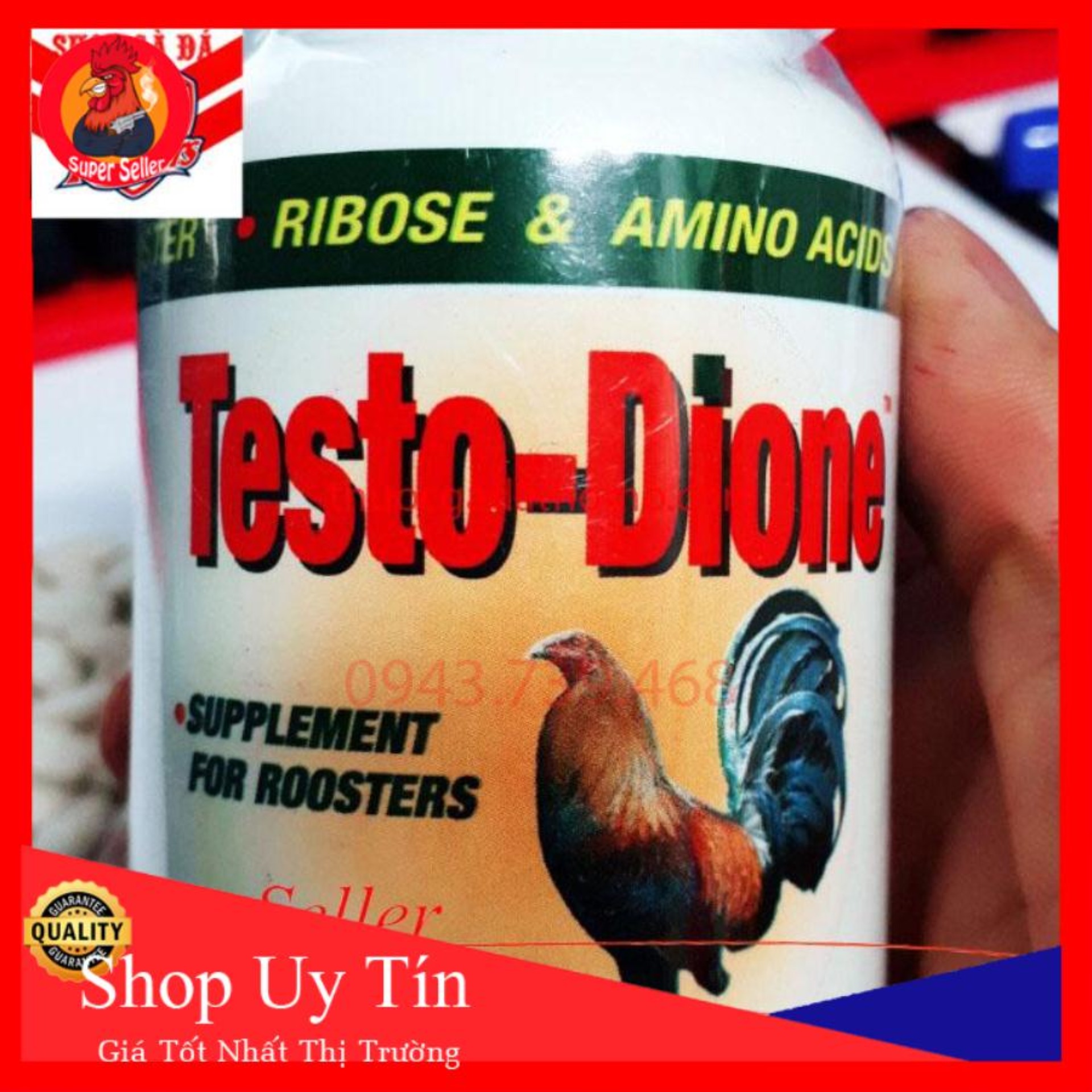 Testo Dione Hộp 100 Viên-Nuôi Chiến Kê Chế Độ Đá-Dưỡng Cho Gà Cự Yếu Lõn Lẽn