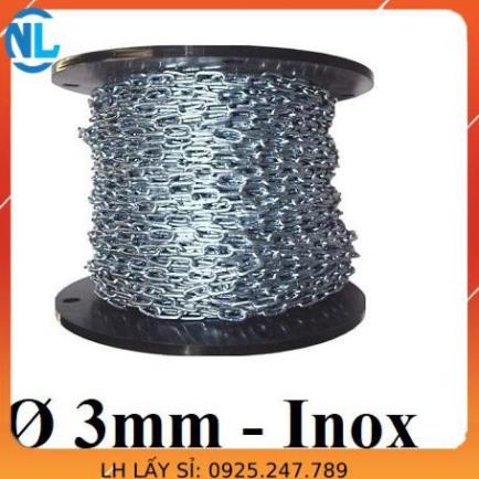 Dây xích INOX 304 phi 3 [ 3mm ] cáp thép giá sỉ