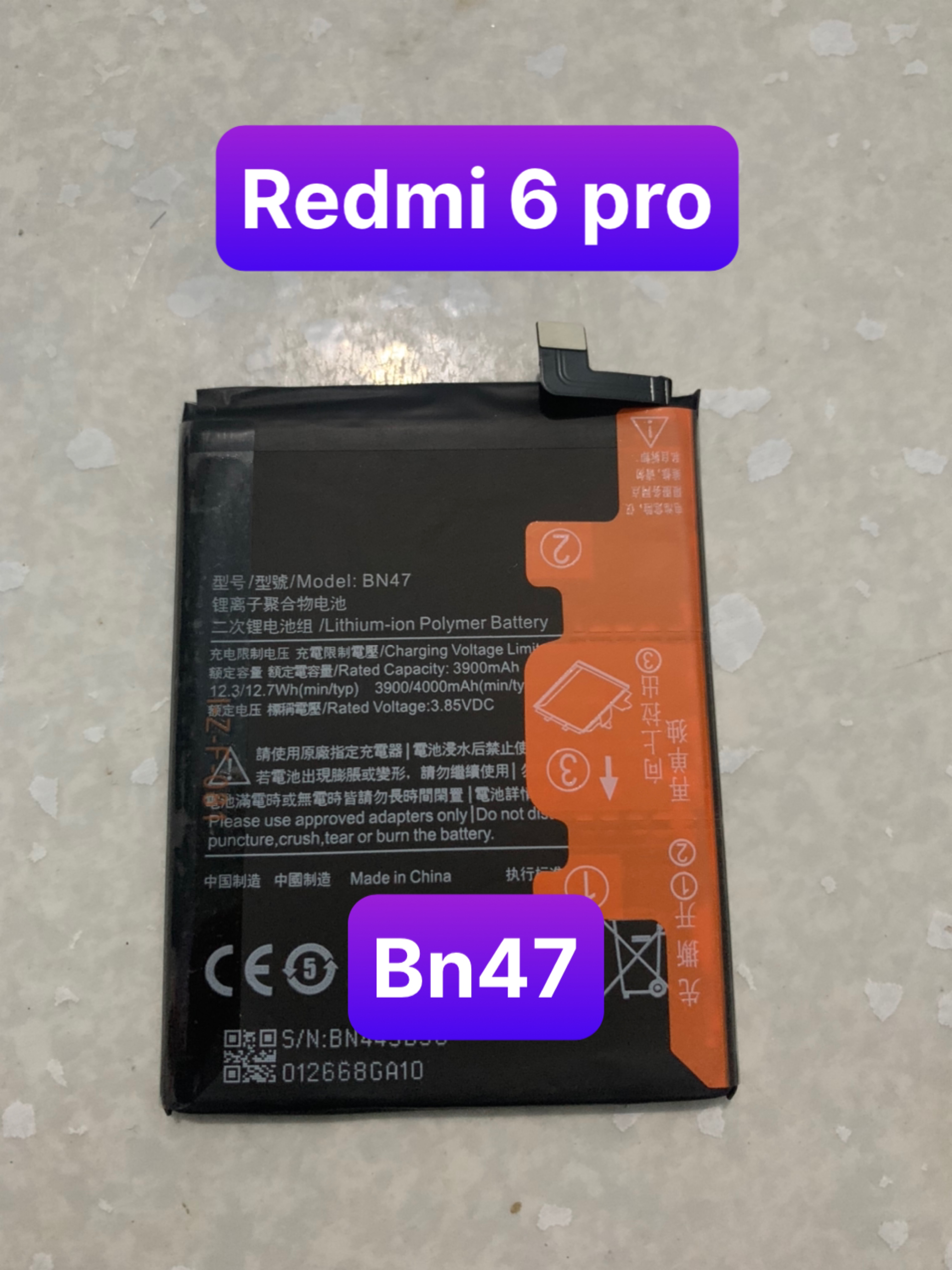 Pin thay thế cho Xiaomi Redmi 6 Pro / Mi A2 Lite (BN47) 3900/4000 mAh