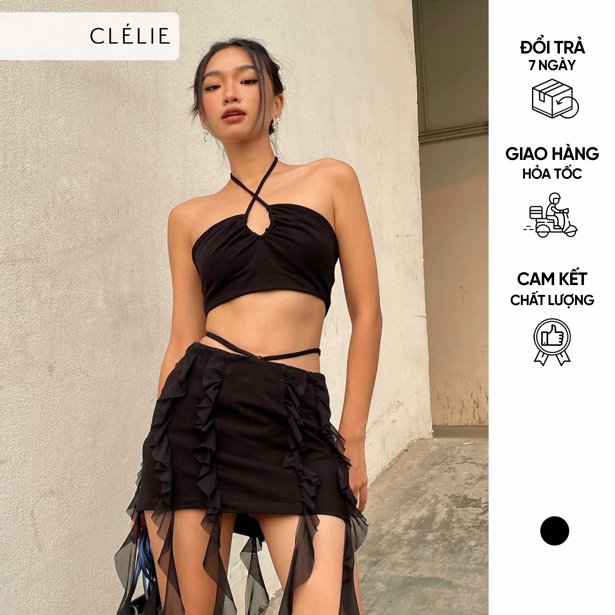 Set áo croptop và chân váy | MAY SET - CLÉLIE