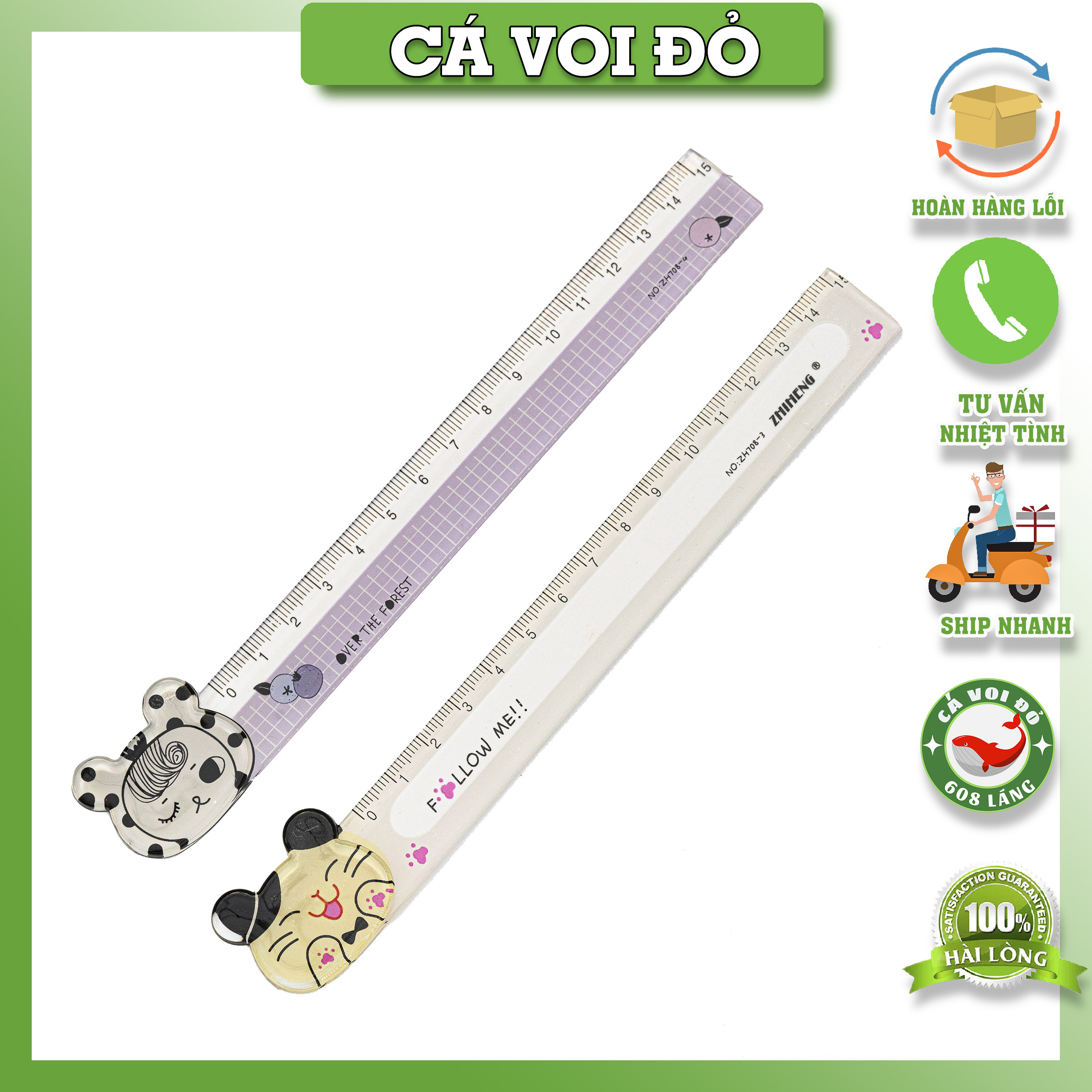 Thước kẻ hoạt hình cute 15cm ZH-708