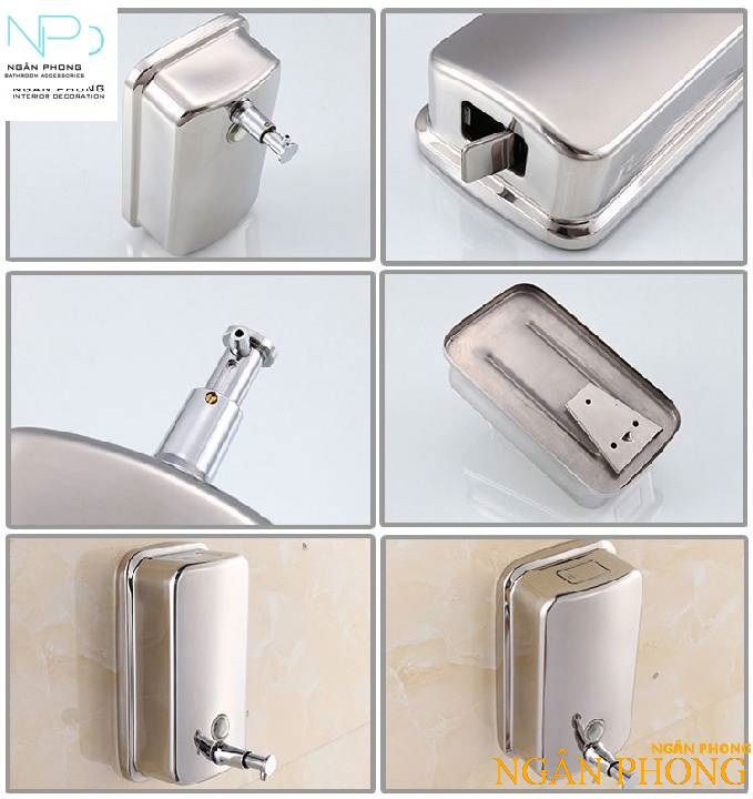 [HCM]HỘP ĐỰNG NƯỚC RỬA TAY INOX 304
