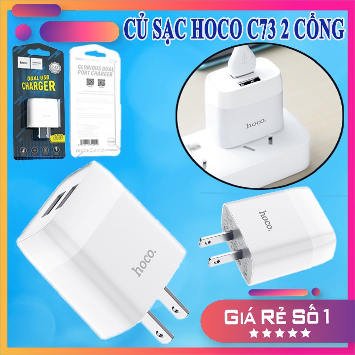 [HCM]Cóc sạc điện thoại Hoco C73 - 2 cổng