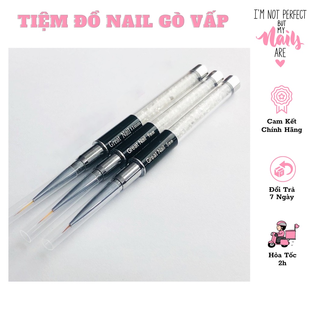 Cọ Vẽ Nét Cán Đá 3 Cỡ 5mm 9mm 11mm
