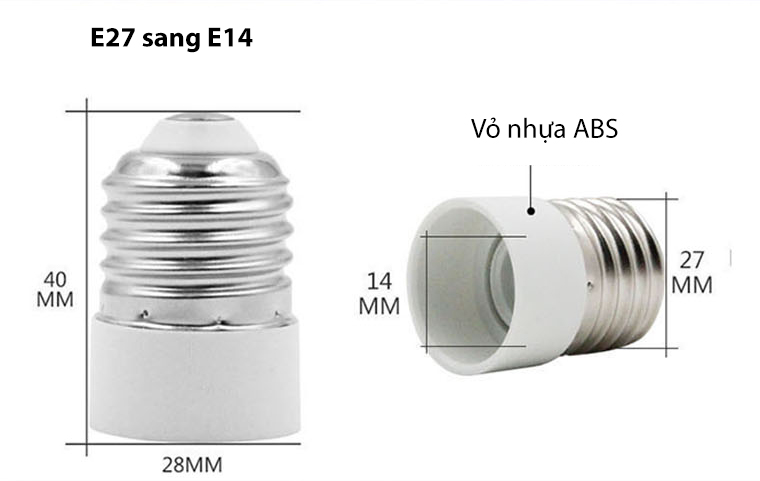 Adapter for Converting E14 to E27 Screw-In Sockets