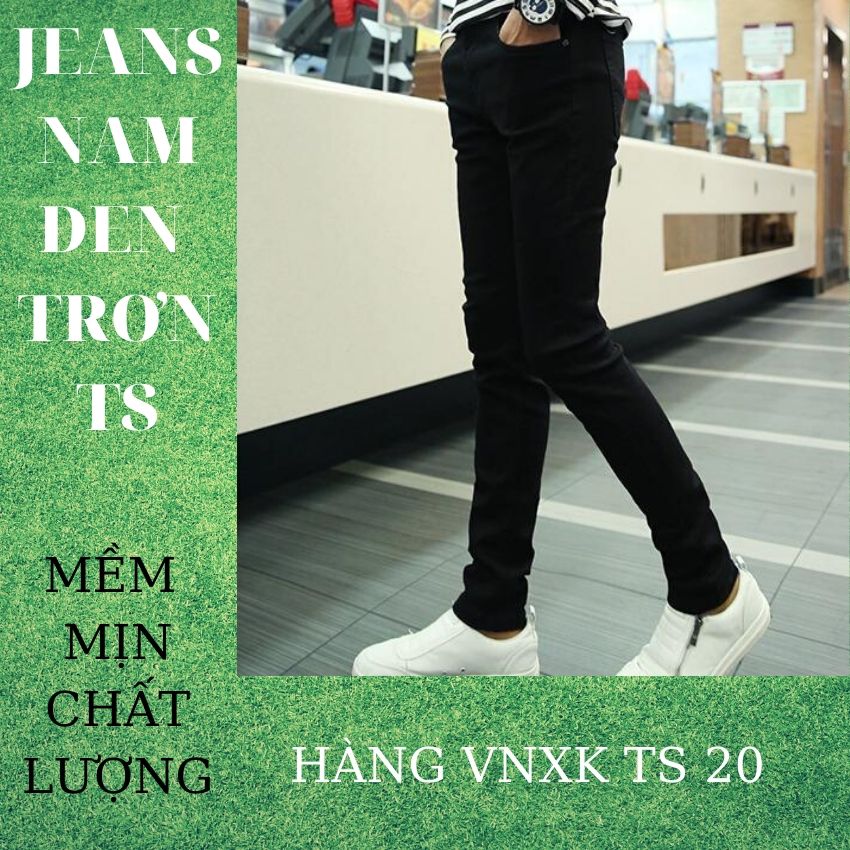 QUẦN JEAN NAM CAO CẤP ĐEN TRƠN MS 20