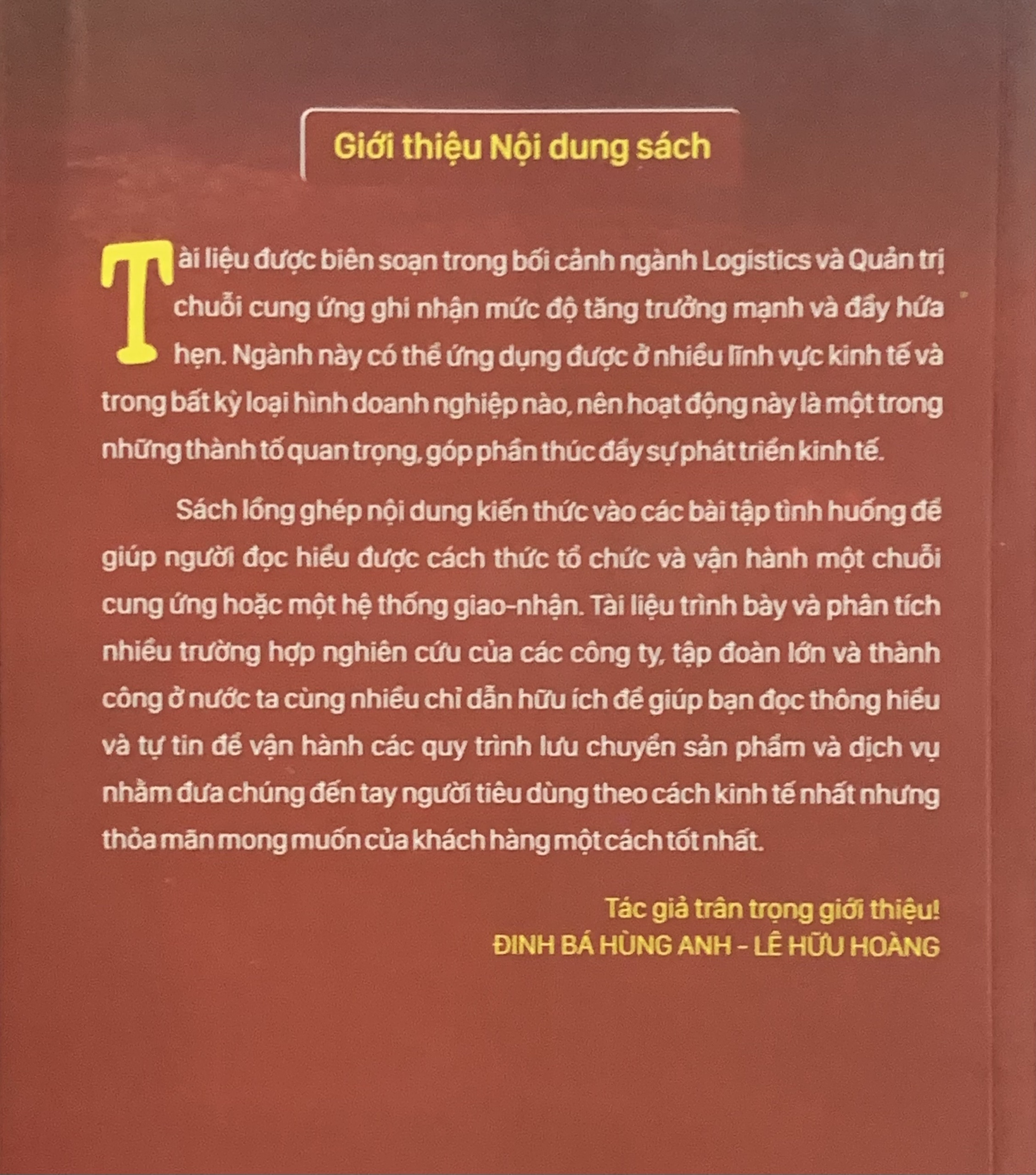 Quản Trị Chuỗi Cung Ứng ( Tập 1 ) - TS. Đinh Bá Hùng Anh