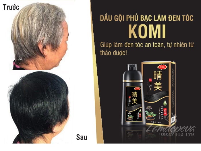 Dầu gội phủ Bạc Đen tóc Komi nhật 500ml
